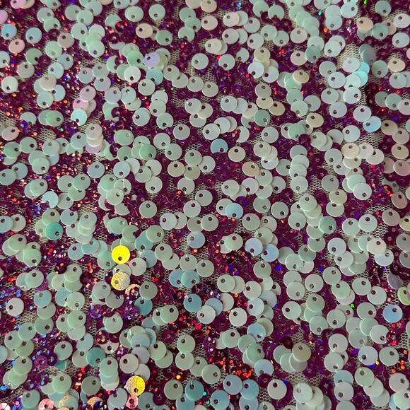 Pink & Blue Sequin Sewing Fabric - Picture 3 of 5